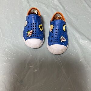 Kids Blue Slip-On Clog Sneakers with Fun Charms